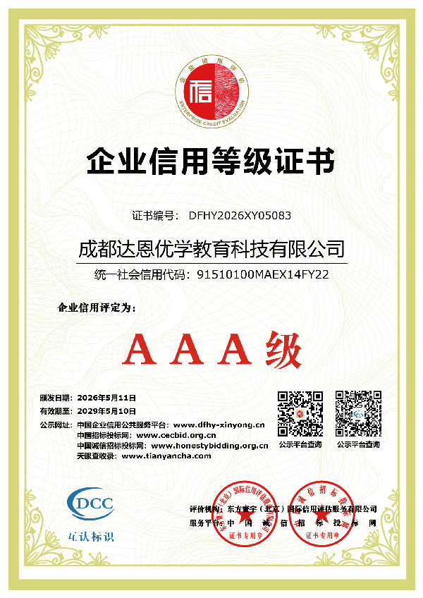 企业信用等级证书